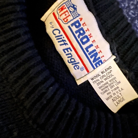 RARE VINTAGE 1980s Pittsburgh Steelers GB Cliff Engle Sweater NFL Football Large - Picture 9 of 9